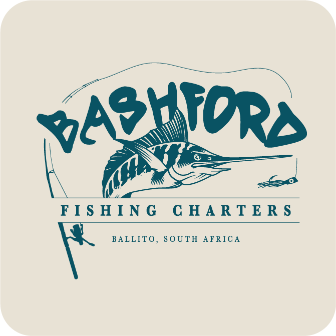 logo design, fishing, bashford fishing charters, marketing, south africa, branding, bold finch, graphic design